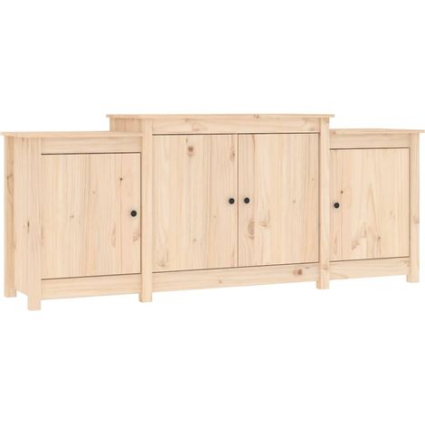 Buffet Commode Armoire Luxueux, pour Salon Chambre Entrée Cuisine, 164x37x68 cm Bois massif de pin OIB1318E (1/5)