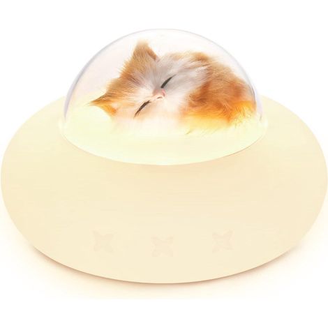 Veilleuse Chat Mignon, Cadeaux Chat GoLine pour Adolescentes, Enfants, Femmes et Bébés, Lampe Chat Kawaii en Silicone, Décoration de Chambre LED Couleur Changeante et Souple, Veilleuses Cadeaux de Noë (1/5)