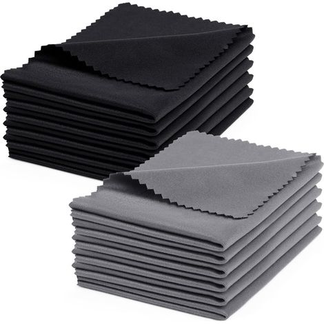 12PCS Chiffon de Nettoyant Lunettes pour Lunettes, Essuie Lunettes Microfibre, doux Chiffons de Nettoyage en Microfibre pour Téléphones, Objectifs D'appareils Photo, Écran 1518CM (1/5)