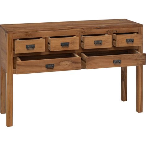 Sideboard/Anrichte/Buffet Natur 110 x 35 x 75,5 cm Massivholz Teak LXWW259331 (1/5)