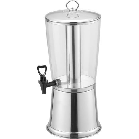Distributeur de boissons 8L, fontaine à jus en acier inoxydable et plastique avec robinet et compartiment à glace, pour thé glacé limonade eau, restaurants et hôtels (1/5)