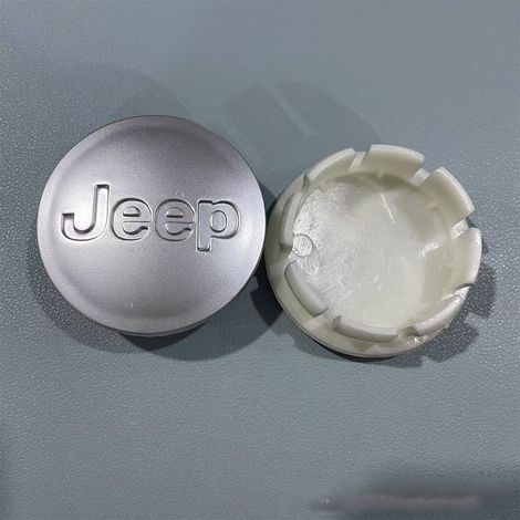 55-mm-Radnabenkappen, kompatibel mit Jeep Compass, Cherokee und Patriot – Radnabenkappen, Radabdeckungen, Gummifelgenzubehör, 4er-Set – Mattsilber