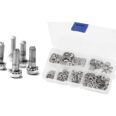 Rondelle frein étoilée à dents externes, inox, anti-desserrement, 300 pièces, M2.5 M3 M4 M5 M6 M8 (1/5)