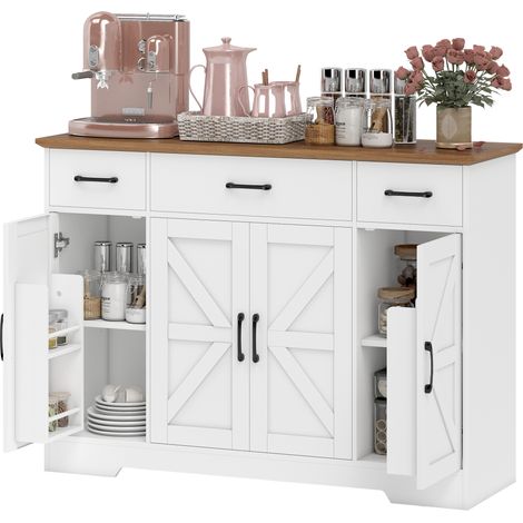HOMCOM Mobile Cucina con Cerniere Soft-Close, 3 Cassetti e 3 Ripiani Regolabili (1/5)