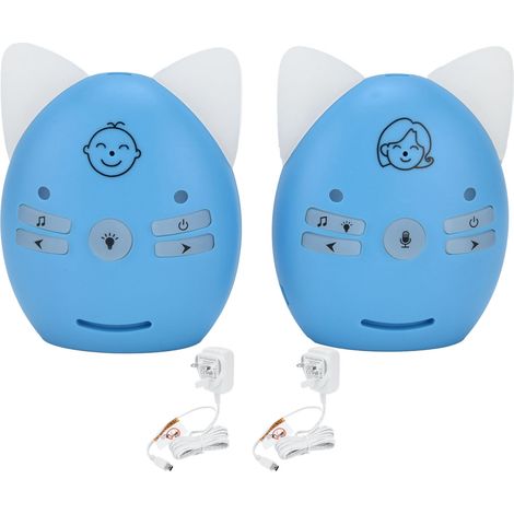 Baby Monitor V30 Audio Numérique Portable avec Détection des Pleurs, Écoute Bidirectionnelle, Alarme Sensible sans Fil, Prise UK 100-240V, Bleu