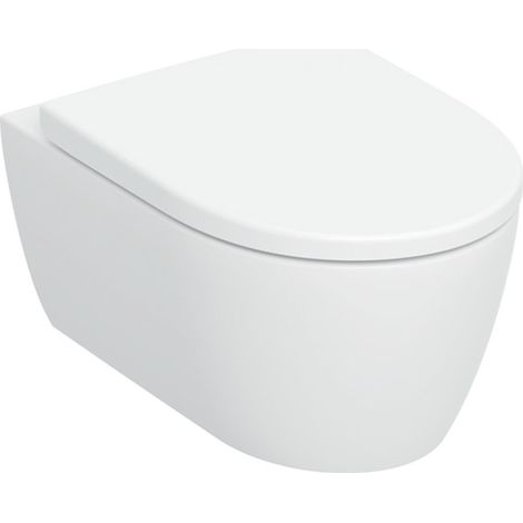 Geberit – WC suspendu TurboFlush sans rebord – Céramique sanitaire blanche – Abattant SoftClose – Fixation Easy Fast Fixing – Pour réservoirs encastrés (1/3)