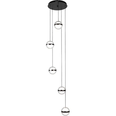 Plafon Colgante People 5l Negro 140w 3000-4000-6000k 10920lm Remoto Y Reg.intensidad Regx35x35cm