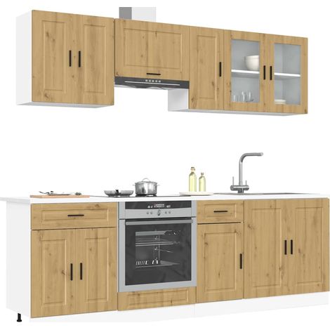 8-tlg. Küchenschrank-Set Kalmar Artisan-Eiche Holzwerkstoff