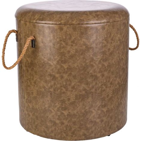 Taburete de madera y canvas gris d40x42
