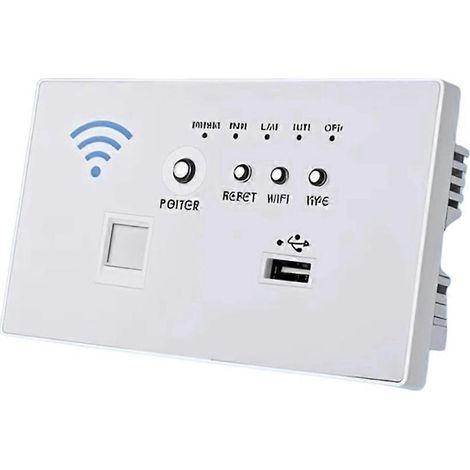Routeur mural type 86, point d'accès Wi-Fi domestique avec prise USB intelligente, panneau encastré 220 V blanc (1/5)