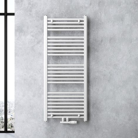 doporro Design Badheizung gerade 120x50cm Weiß Röhrenheizkörper Horizontal Mittelanschluss Bad-Heizkörper (1/5)