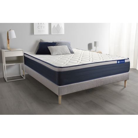 Ensemble matelas Latex+Mémoire de forme ACTILATEX MAX 180x200 cm Maxi épaisseur 7zones de confort + sommier KIT gris (1/5)
