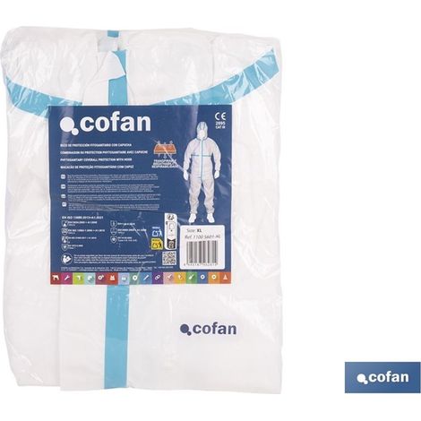 Combinaison de protection avec capuche, en polypropylène, conforme à la norme EN ISO 27065, taille XL (1/2)