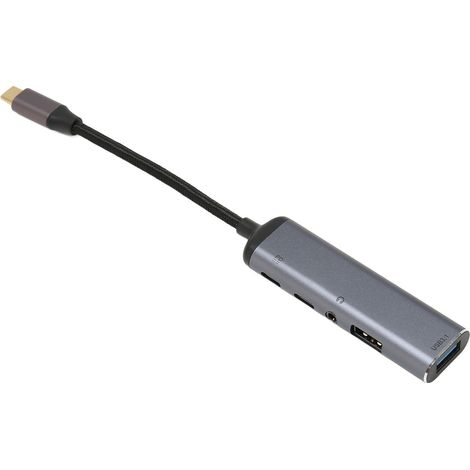 Hub USB-C vers USB 3.1, USB 2.0, port casque 3,5 mm, PD100W HD, station d'accueil 5 en 1 USB-C pour la maison et le travail (1/4)
