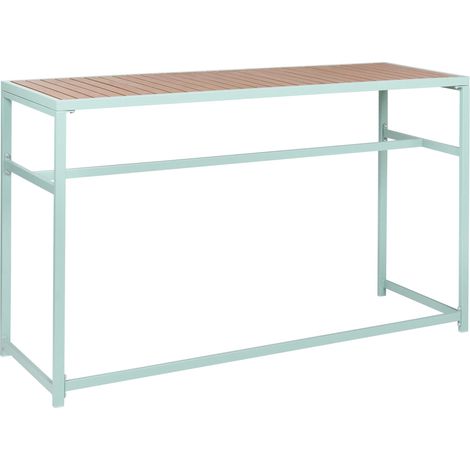 Tavolo da pranzo moderno da giardino in acciaio e polipropilene verde chiaro 150 x 50 cm Avetrana (1/5)