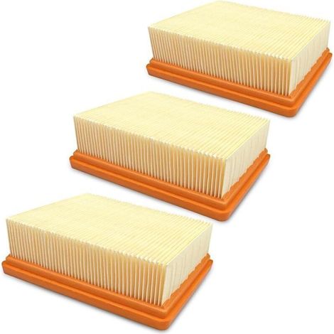 Lot de 3 Filtre Remplacement, Filtres Plissé Plat Aspirateur Rechange compatibles avec Les Karcher Aspirateurs WD5 WD4 MV4 MV5