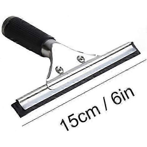 Raclette à vitre noire de 15 cm/6 pouces, raclette multi-usages compatible avec les portes de douche en verre, les vitres de voiture, les miroirs, accessoires de nettoyage de salle de bain, alimentati (1/5)