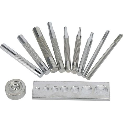 Kit de pose de rivets à pression Punch Snap - Poignée métallique pour fixation de boutons, outil de bricolage en cuir (1/5)