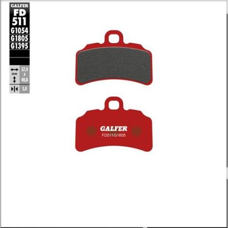 Plaquettes de frein semi-métalliques Galfer pour Beta Evo 125/250/300 '17-'23, Gas Gas Trial GP 125/250/280/300 '19-, TXT 125/250/280/300 '19-, Sherco 300 ST '21-, Montesa Cota 260/300 '18- (avant)