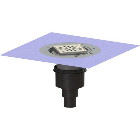 -Boden-/Deckenablauf Ecoguss DN 50, senkr., Variofix, Designrost (1/2)