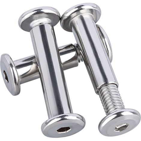 30 Pièces Vis de Connexion M6 x 20mm, Vis Assemblage Meuble en Acier Inoxydable, Visde Reliure, Visde Raccordement pour Meubles Armoires, Planches de Bois