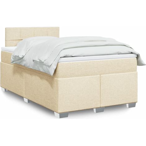 Boxspringbett mit Matratze Creme 120x200 cm Stoff