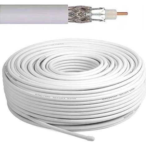 Câble d'antenne coaxial RG6 TV SAT 6,8 mm 50 m (1/4)