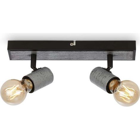 Deckenleuchte Spotleuchte Schwenkbar 2xE27 60W IP20 antik-silber Metall Briloner