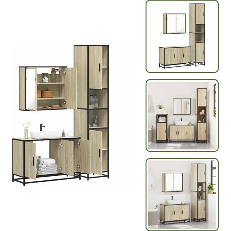 vidaXL Ensemble de meubles de salle de bain 3 pcs chêne sonoma
