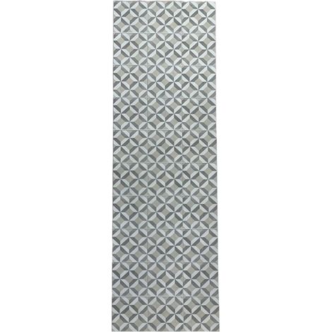 Tapis en Vinyle hydraulique, Motif Losanges, Beige, Gris, Blanc cassé, pour Couloir, Salon, Cuisine, Chambres ou Moquette en Vinyle hydraulique (1/5)