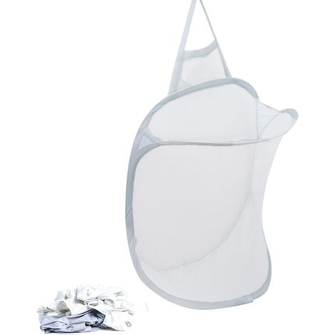 Panier À Linge Murale - Maille Respirante - Accrochage Porte Ou Mur - Pliable - Capacité 8 À 10 Vêtements - 1 Pièce (1/5)