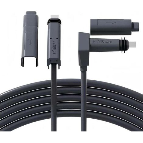 Câble Starlink SPX 75FT/23 Kit satellite rectangulaire V2 Câble de remplacement, extension avec embout anti-poussière Accessoires Starlink Gris étanche VITESSES JUSQU'À 1200 Mbps (1/4)