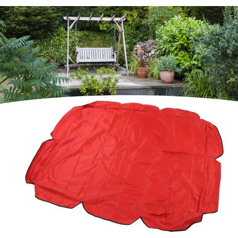 Housse de coussin pour fauteuil suspendu/hamac 3 places de jardin/terrasse extérieure en tissu Oxford enduit argenté 210D, imperméable, en taffetas de polyester rouge, 142 x 120 x 18 cm (1/5)