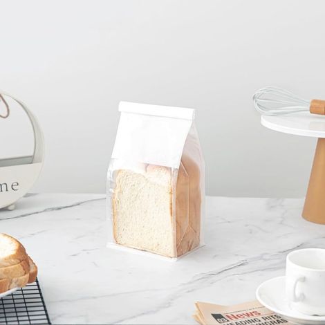 30 sacs à pain avec fenêtre sac de rangement en papier kraft refermable avec serrure à cravate en étain (222811cm, blanc) (1/5)