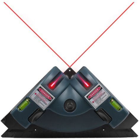 Lntyq Niveau laser à projection à angle droit, boîtier plastique intégré, niveau laser infrarouge à ligne horizontale et verticale, niveau de carrelage, mesureur d'angle laser, bleu(19010656m (1/4)
