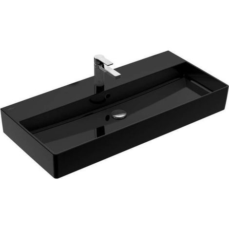 Memento 2.0, Lavabi a parete, 1000 x 470 mm, Rettangolare, modello da terra, per rubinetteria a 3 fori, foro centrale per rubinetteria, con troppopieno, TitanCeram (1/2)