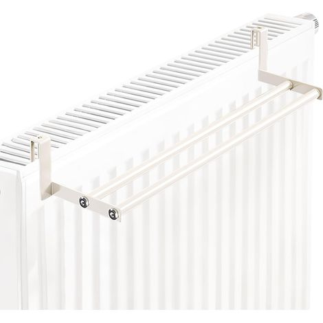 Porte-serviettes pour radiateur 58 cm, modèle blanc sans perçage (1/5)