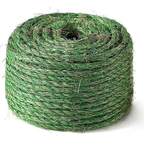 Corde en sisal Vert pour réparation d'arbre à Chat de 50 m, 4 mm de diamètre, Corde en sisal Naturel pour griffoir, Remplacement ou récupération griffoir à Chat (1/5)
