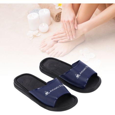 Sandales de sécurité PVC anti-statiques et anti-dérapantes pour salles propres 44 (1 Paire) Noir Bleu (1/5)