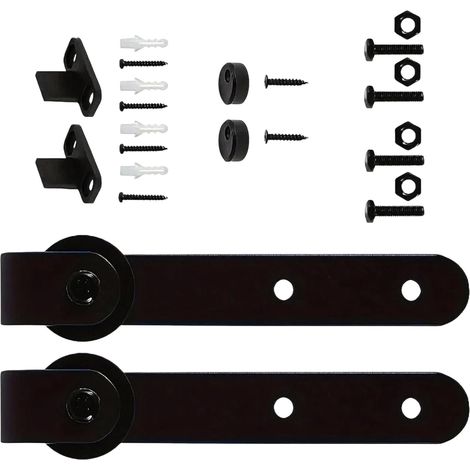 Kit de quincaillerie pour porte coulissante style grange appartements, (1/4)
