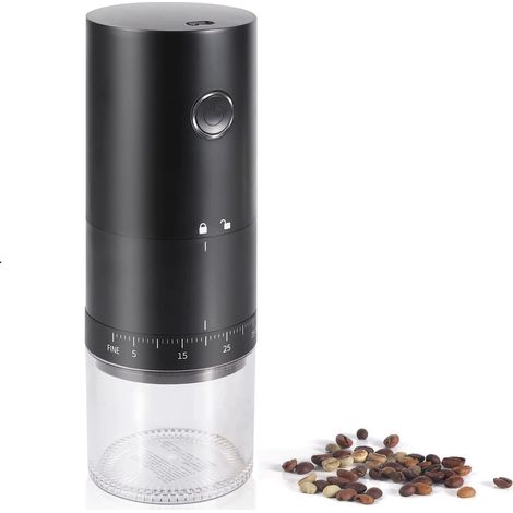 Tragbare elektrische USB-Kaffeemühle, 38 Geschwindigkeiten einstellbar, 1500 mAh, wiederaufladbare Kaffeemühle für den Heimgebrauch (1/5)
