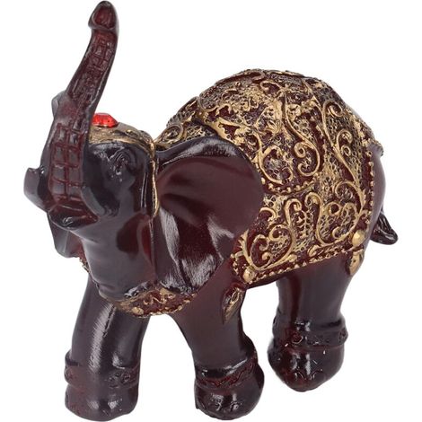 Statue d'Éléphant en Résine Durable - Style Rétro, Symbole de Puissance et Prospérité - Décoration d'Intérieur (1/5)