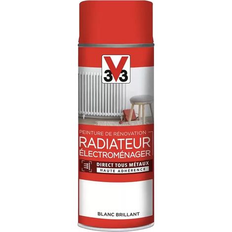 Aérosol Peinture De Rénovation V33 Radiateur Électroménager Blanc Brillant 0,4 L