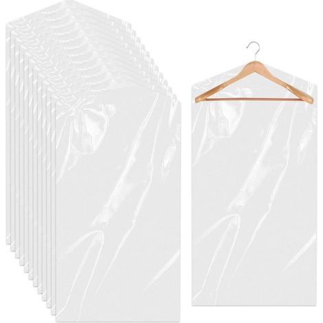 Lot de 20 sacs - Sacoche suspendue - Sac transparent - Anti-poussière - Réutilisable - Convient pour costumes, 60 x 90 cm (1/5)
