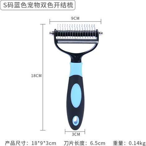 Outil 2 en 1 pour l'épilation des poils des animaux : ciseaux, peignes, peigne à nœuds ouverts, peigne d'épilation pour chats et chiens, outils de nettoyage et de soin pour animaux.