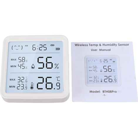 Capteur Bluetooth Température Humidité Tuya Hygromètre Digital Sans Fil Écran LCD Alarme Intérieur Maison Connectée (1/5)