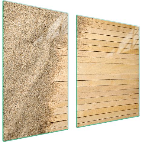 Glasplatte und Schneidebrett 100x52 Sand