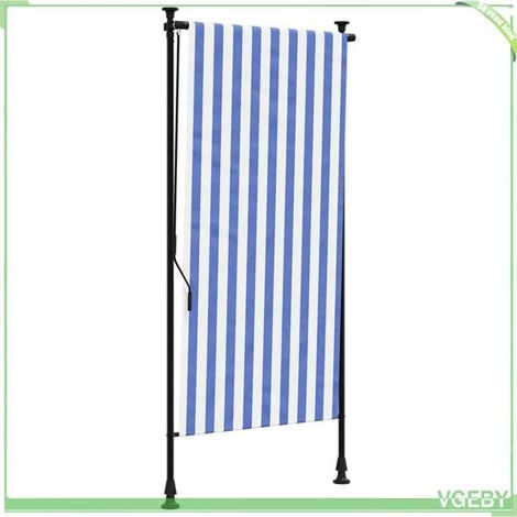 Store roulant d'extérieur - FAFEICY - 368764 - bleu et blanc - 100x270 cm - tissu 180 g/m² PU (1/5)
