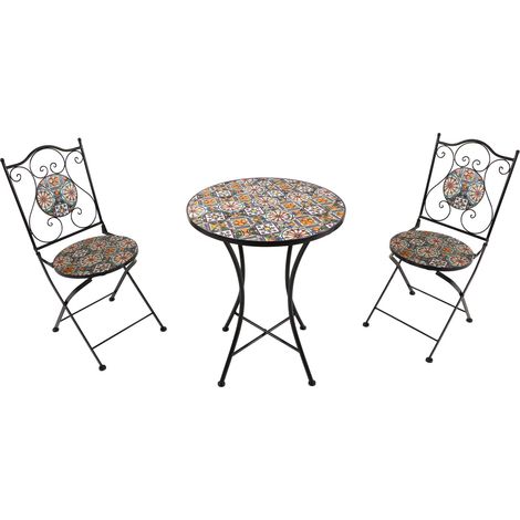 Axi Amélie Table Et Chaise Bistrot, 2 Chaises 1 Table, Ensemble Bistro Extérieur - Casa Del Sol Salon De Jardin Bistrot, Table Bistrot Mosaique Pour Jardin/Balcon/Terrasse (1/5)