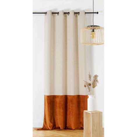 Rideau d'ameublement "Duo lin" - 140x240cm - Camel (1/2)